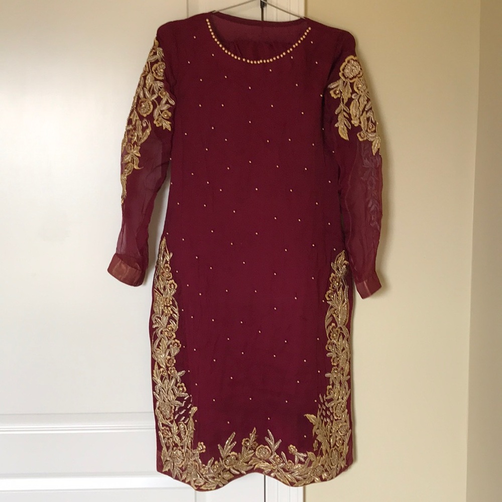 Party/Eid maroon shalwar kameez